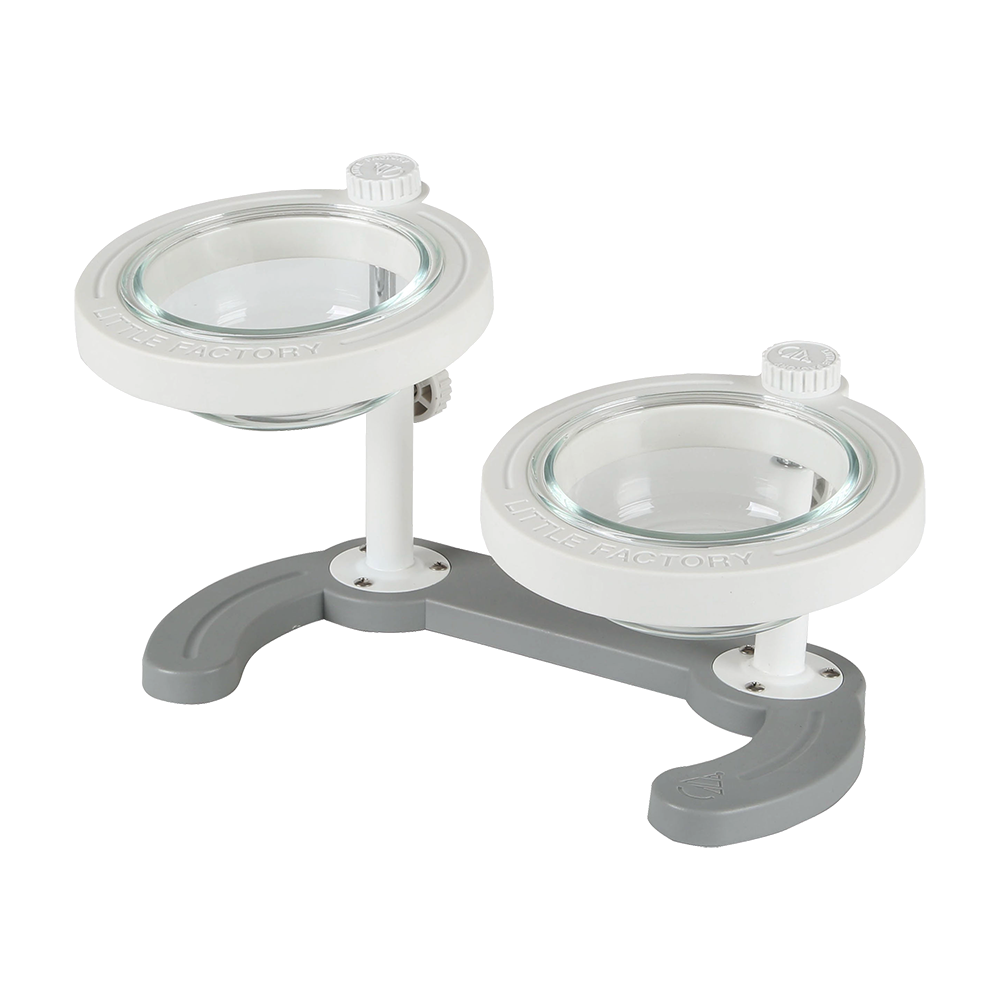 PAWKEMON Premium Adjustable Glass Pet Feeding Bowl